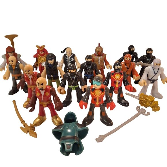 Imaginext Ninja Samurai Warrior 16 Figure Lot 11 Weapons Accessories - Picture 1 of 16